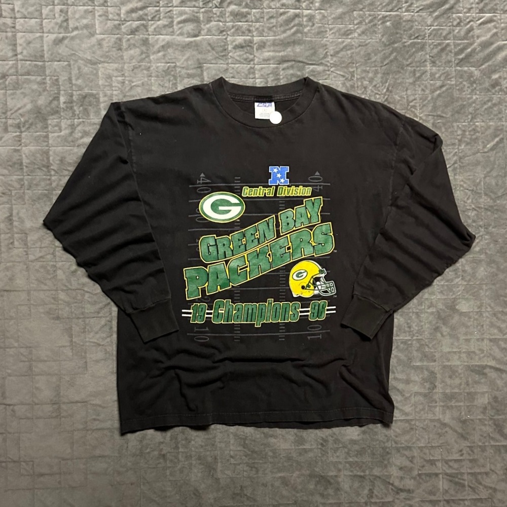 Vintage 1996‎ Packers Central Division Champions Black Long Sleeve Shirt